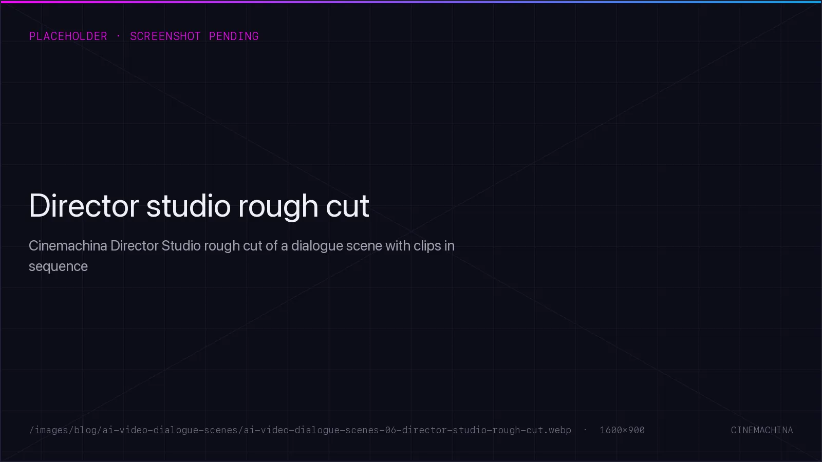 Cinemachina Director Studio rough cut of a dialogue scene with clips in sequence
